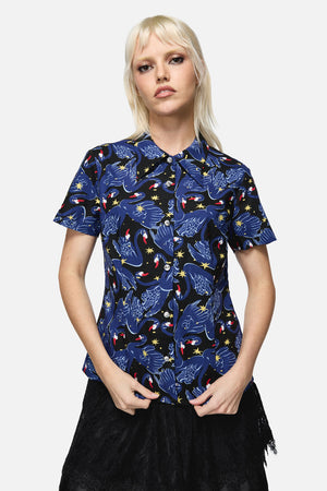 Dangerfield NZ - Swan Song Goth Blouse - black