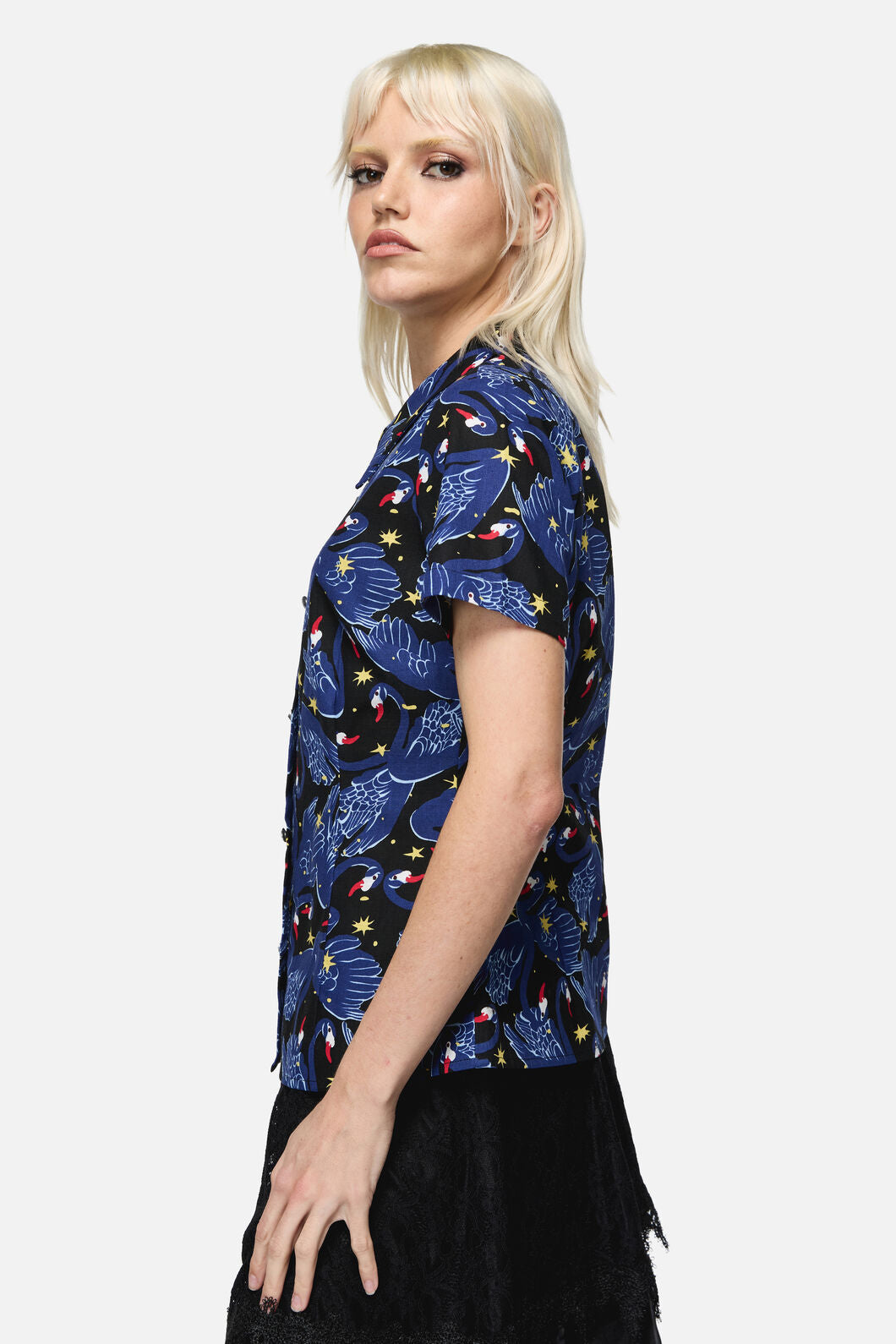 Dangerfield NZ - Swan Song Goth Blouse - black