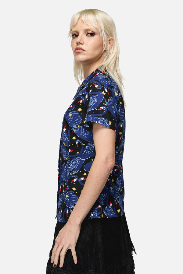 Dangerfield NZ - Swan Song Goth Blouse - black