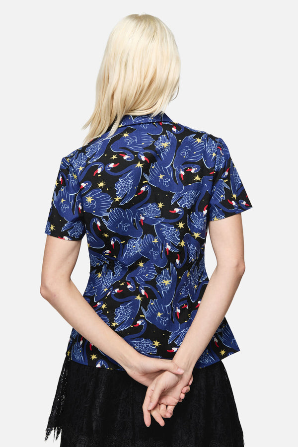 Dangerfield NZ - Swan Song Goth Blouse - black
