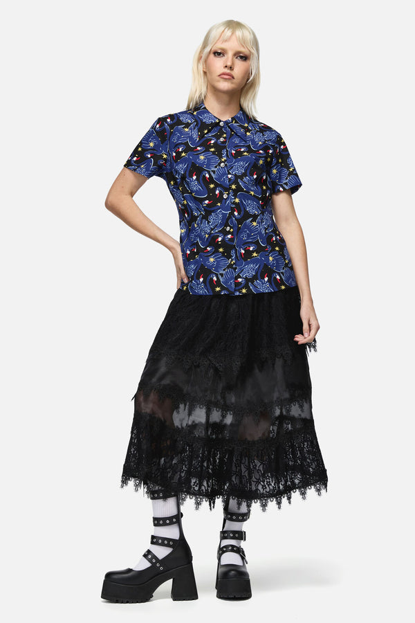 Dangerfield NZ - Swan Song Goth Blouse - black