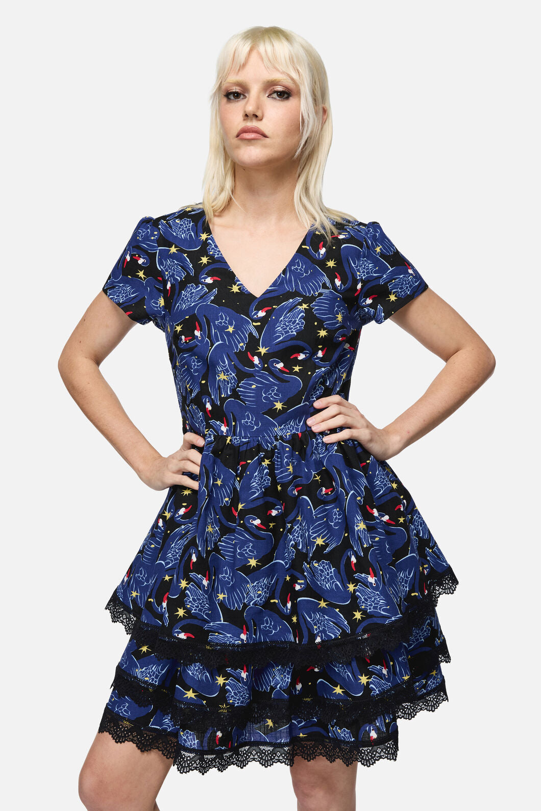 Dangerfield NZ - Swan Song Mini Dress - black