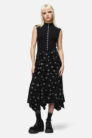 Dangerfield NZ - Odette Velour Hanky Skirt - black