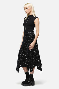 Dangerfield NZ - Odette Velour Hanky Skirt - black