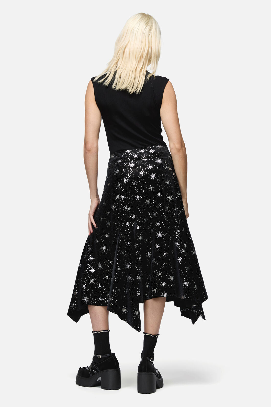 Dangerfield NZ - Odette Velour Hanky Skirt - black