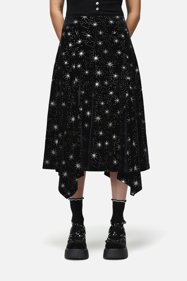 Dangerfield NZ - Odette Velour Hanky Skirt - black