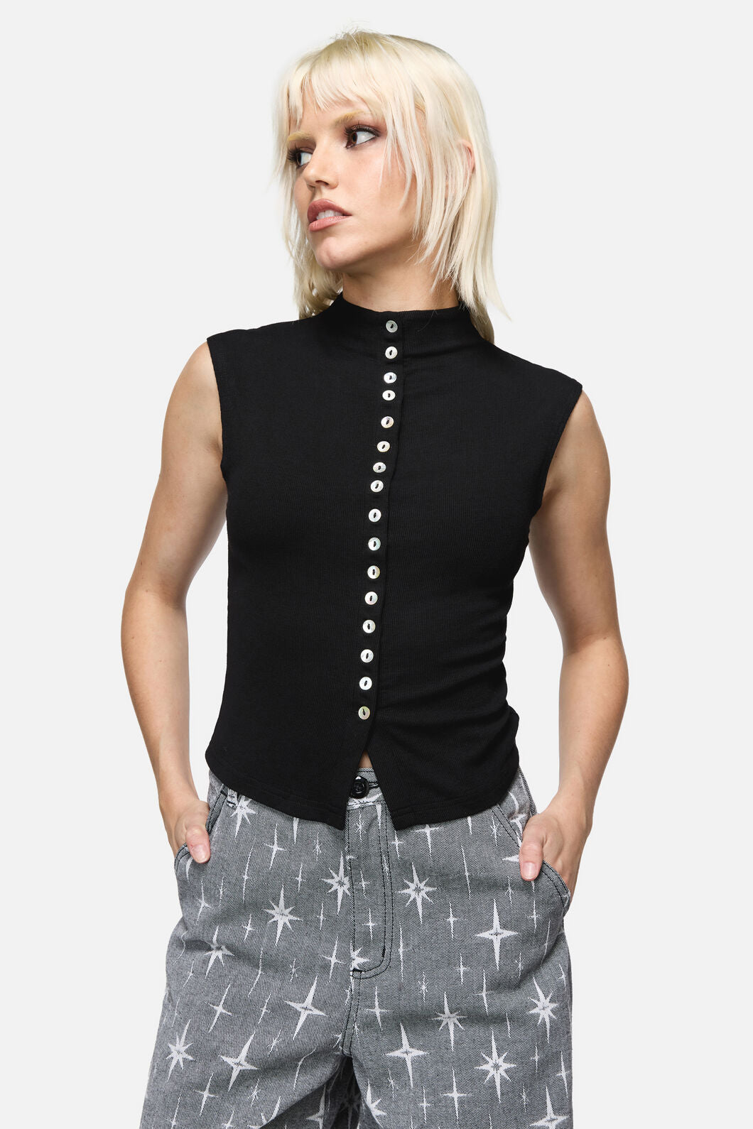 Dangerfield NZ - Constance Button Top - black