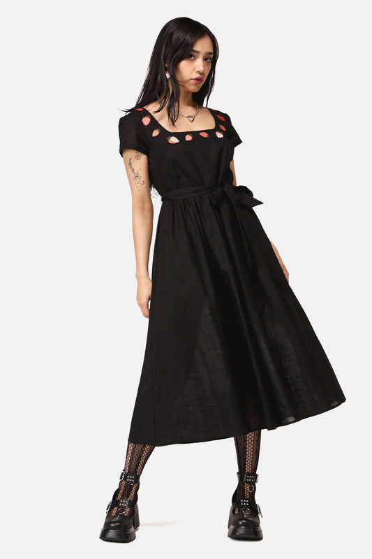 Dangerfield NZ - Strawberry Emb Dress - black