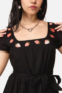 Dangerfield NZ - Strawberry Emb Dress - black