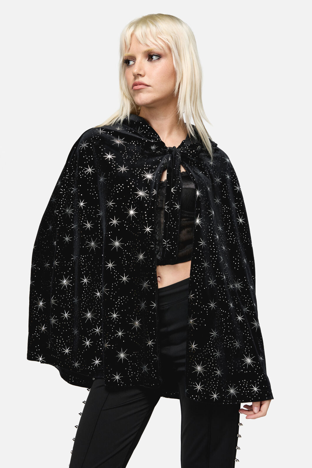 Dangerfield NZ - Odette Velour Goth Cloak - black