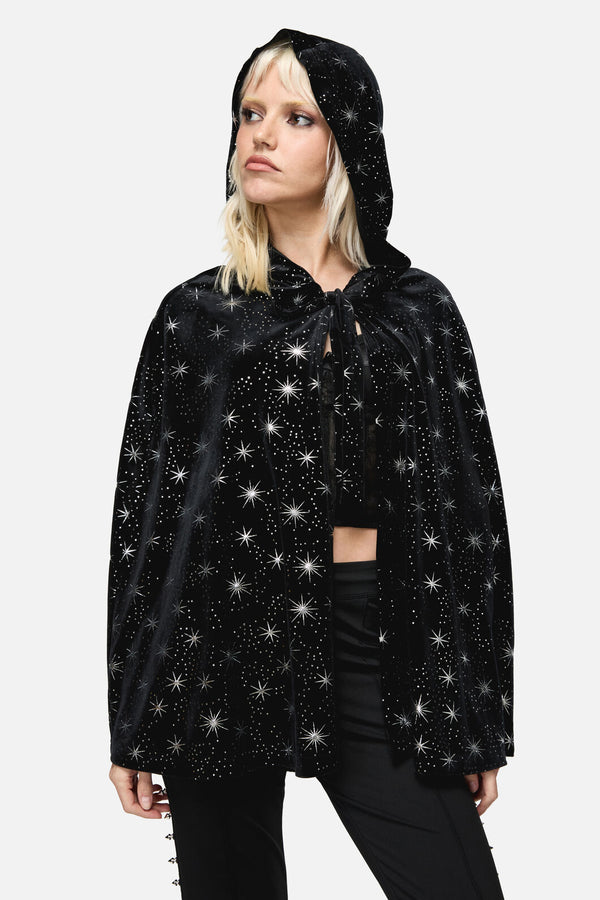 Dangerfield NZ - Odette Velour Goth Cloak - black