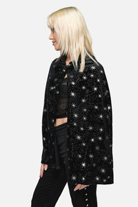 Dangerfield NZ - Odette Velour Goth Cloak - black
