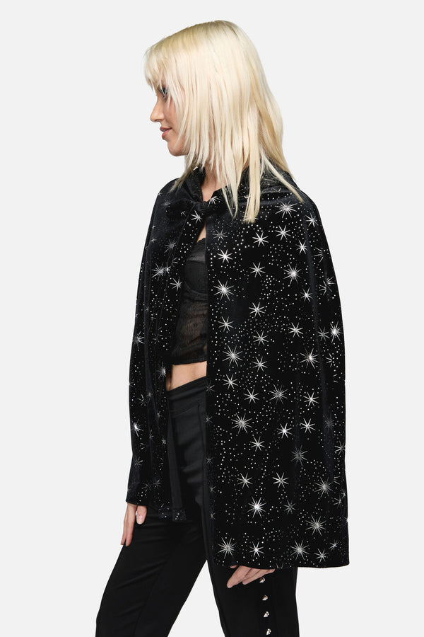 Dangerfield NZ - Odette Velour Goth Cloak - black