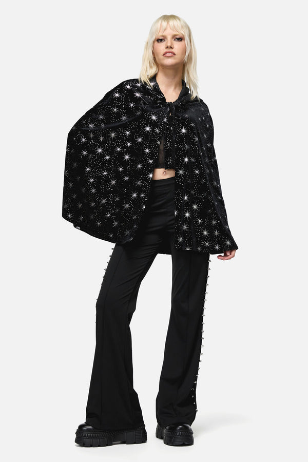 Dangerfield NZ - Odette Velour Goth Cloak - black