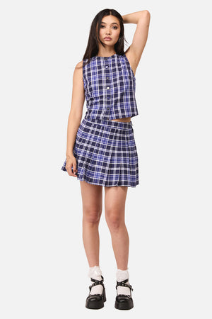 Dangerfield NZ - Whirl Tartan Skort - purple-white
