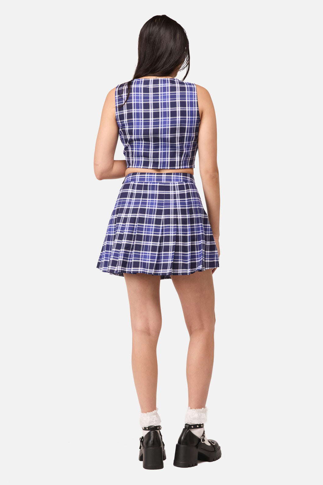 Dangerfield NZ - Whirl Tartan Skort - purple-white