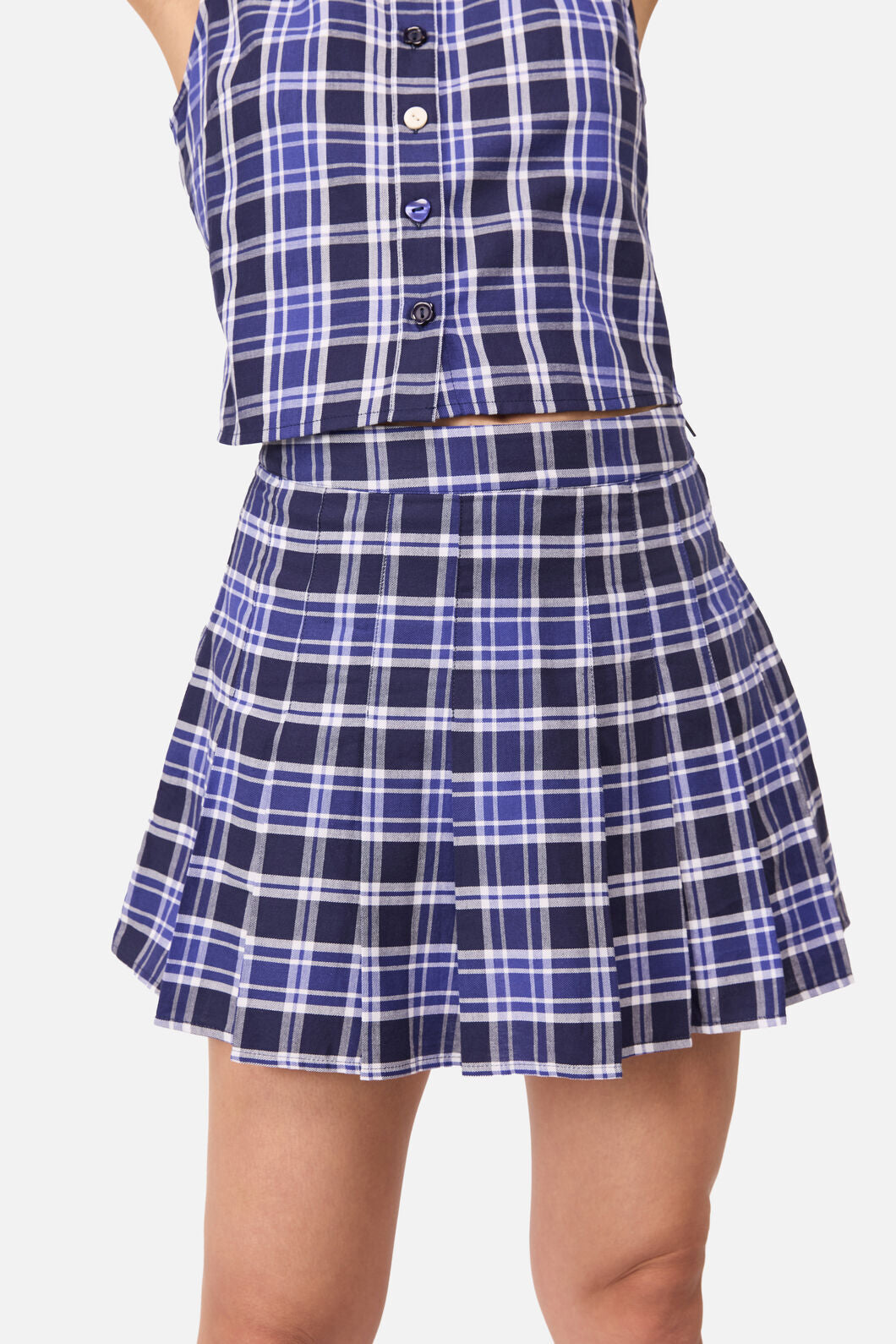 Dangerfield NZ - Whirl Tartan Skort - purple-white
