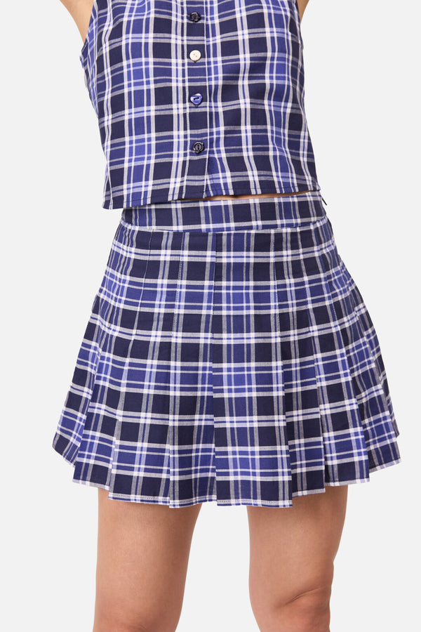 Dangerfield NZ - Whirl Tartan Skort - purple-white