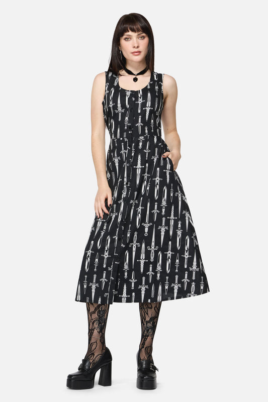 Dangerfield NZ - Dagger Goth Maxi Dress - black