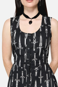 Dangerfield NZ - Dagger Goth Maxi Dress - black