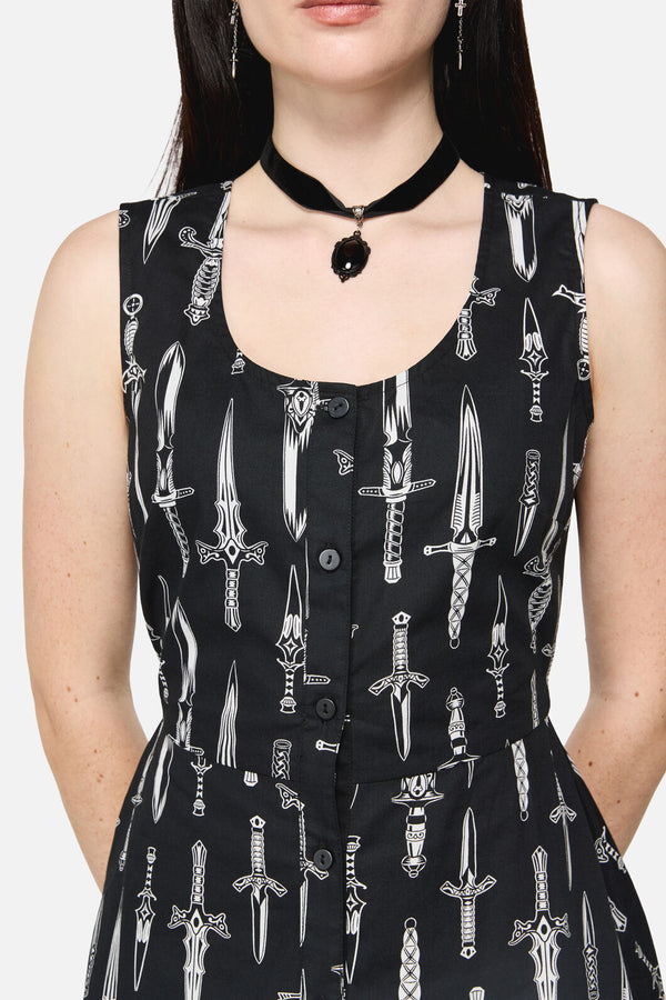 Dangerfield NZ - Dagger Goth Maxi Dress - black