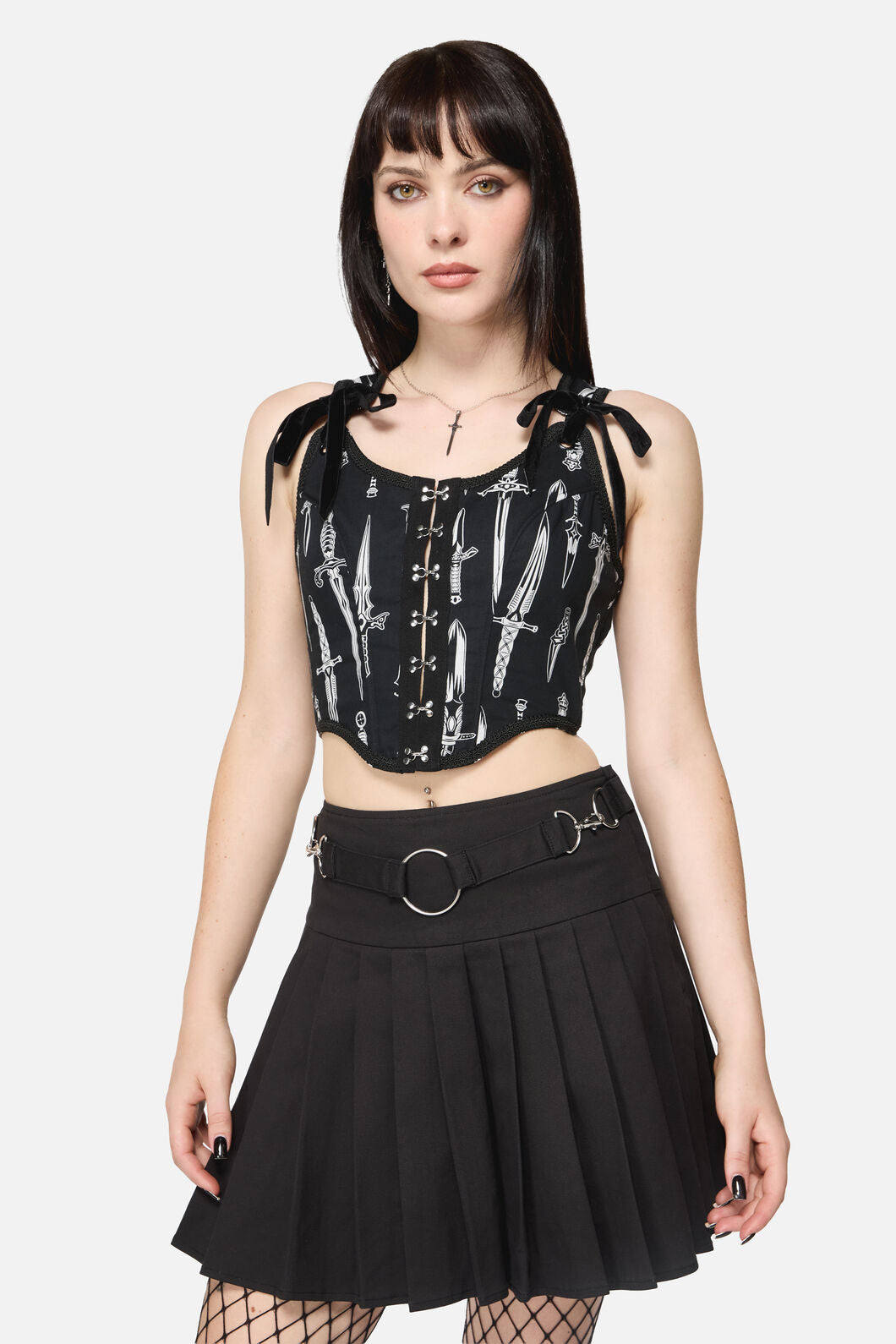 Dangerfield NZ - Dagger Goth Corset Top - black