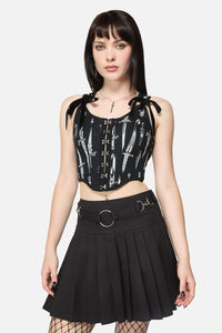 Dangerfield NZ - Dagger Goth Corset Top - black
