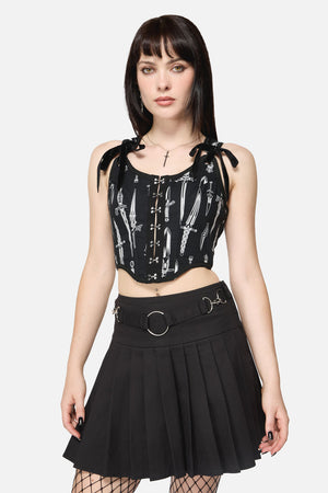 Dangerfield NZ - Dagger Goth Corset Top - black