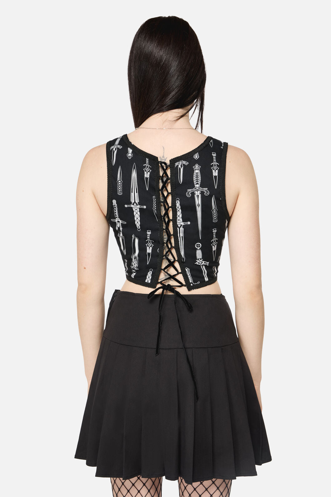 Dangerfield NZ - Dagger Goth Corset Top - black