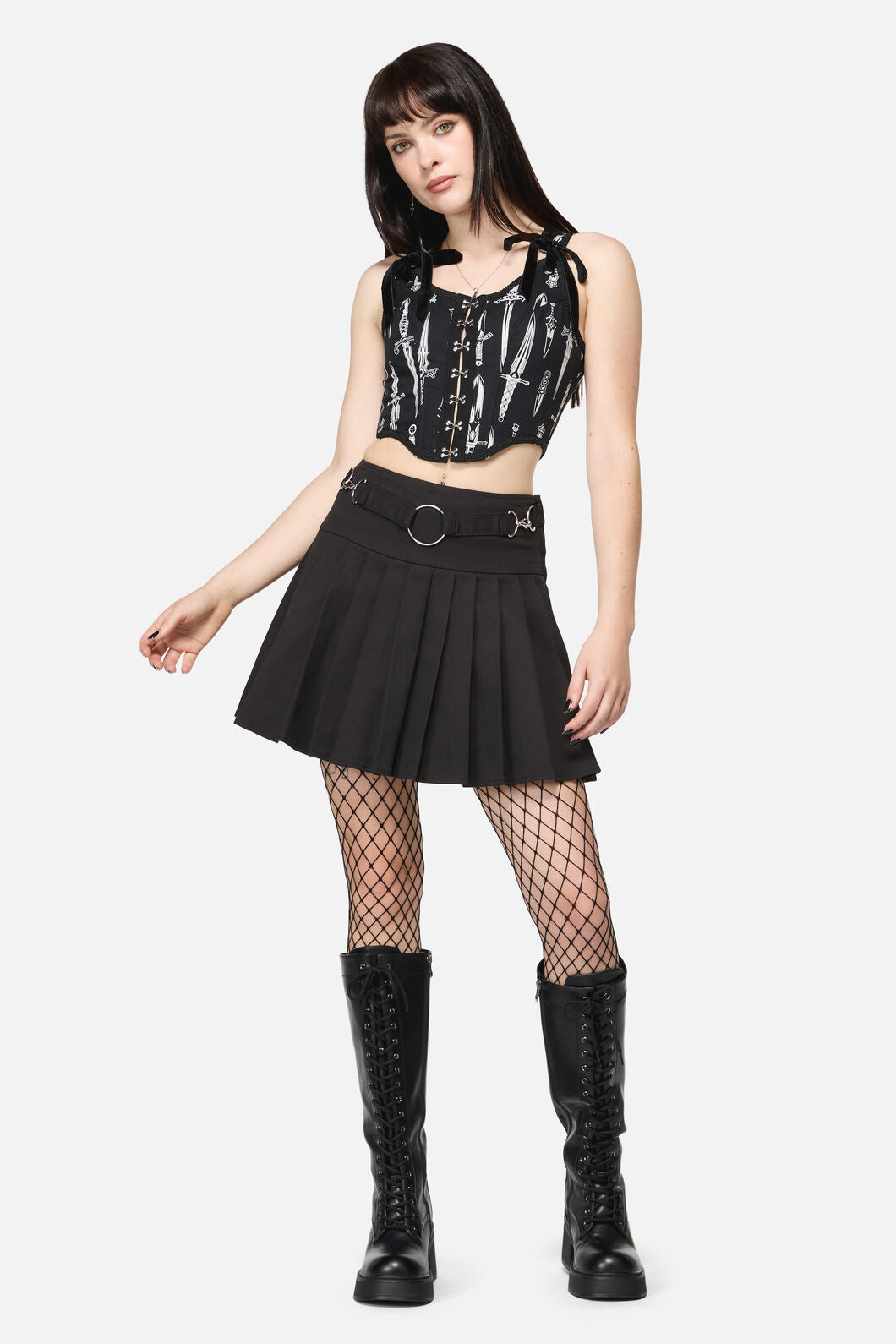 Dangerfield NZ - Dagger Goth Corset Top - black