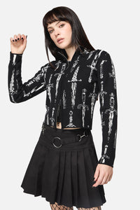 Dangerfield NZ - Dagger Goth Zip Cardigan - black