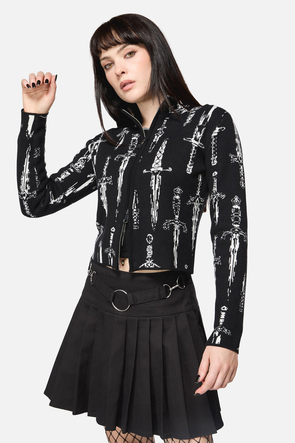 Dangerfield NZ - Dagger Goth Zip Cardigan - black