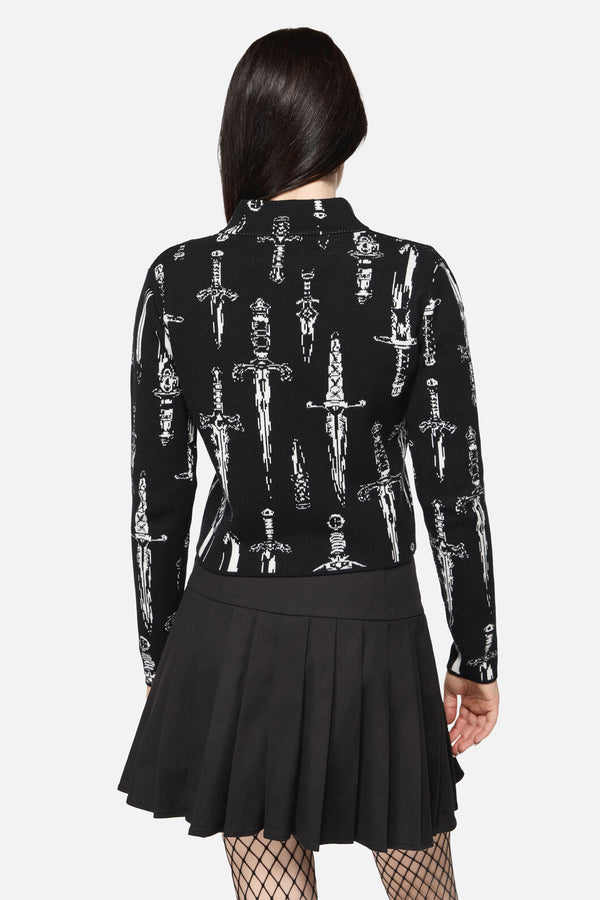 Dangerfield NZ - Dagger Goth Zip Cardigan - black