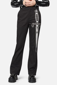 Dangerfield NZ - Dagger Goth Flare Pant - black