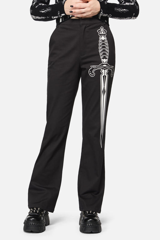 Dangerfield NZ - Dagger Goth Flare Pant - black