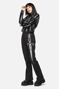 Dangerfield NZ - Dagger Goth Flare Pant - black