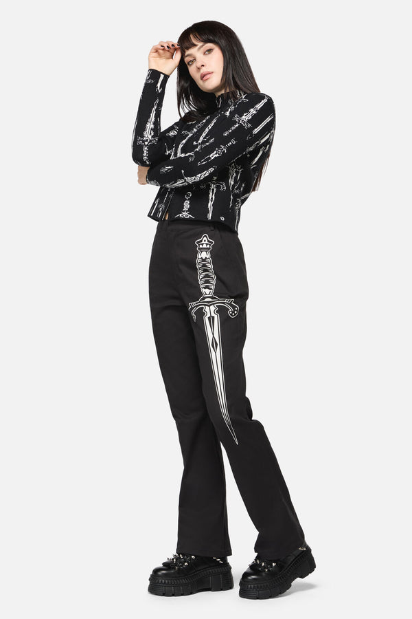 Dangerfield NZ - Dagger Goth Flare Pant - black
