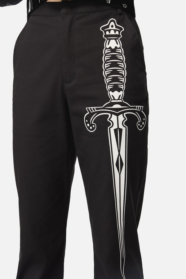 Dangerfield NZ - Dagger Goth Flare Pant - black