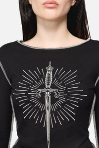 Dangerfield NZ - Dagger Goth Top - black