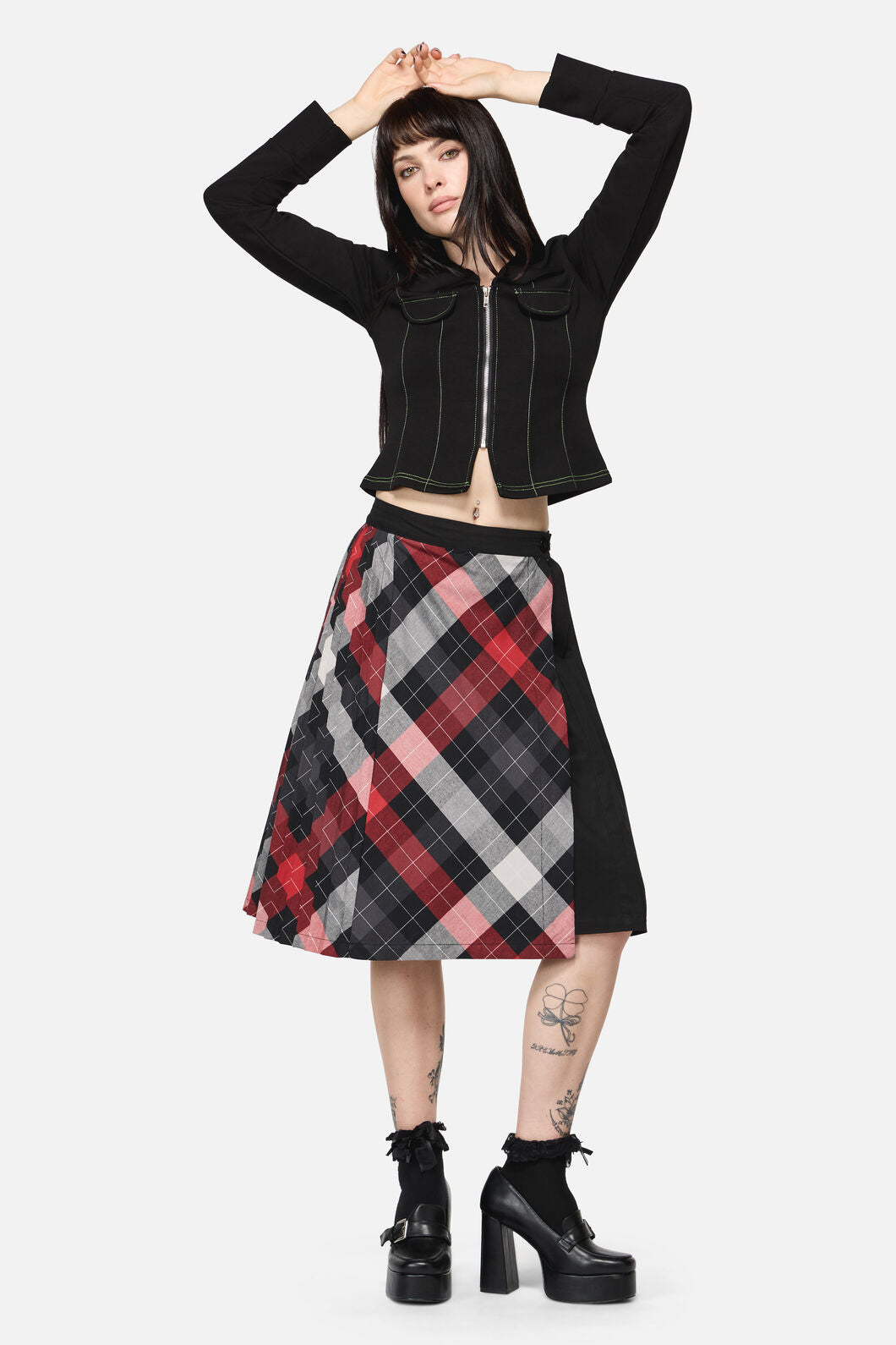Dangerfield NZ - Trickster Goth Midi Skirt - multi