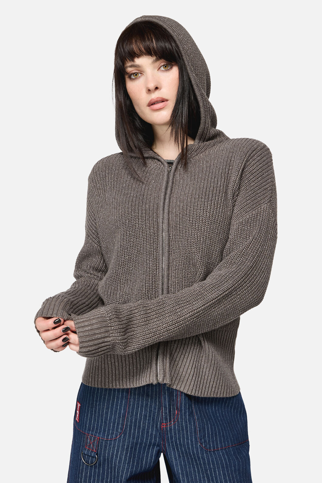 Dangerfield NZ - Armoured Goth Zip Cardigan - grey