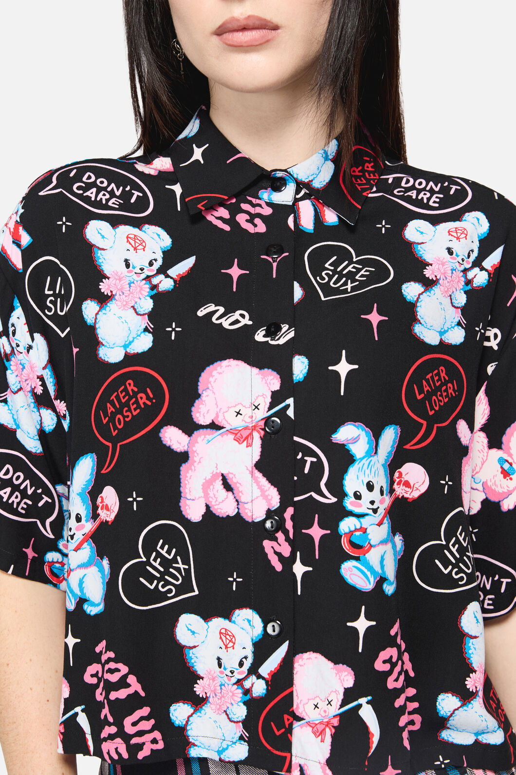 Dangerfield NZ - Creeps Goth Blouse - black