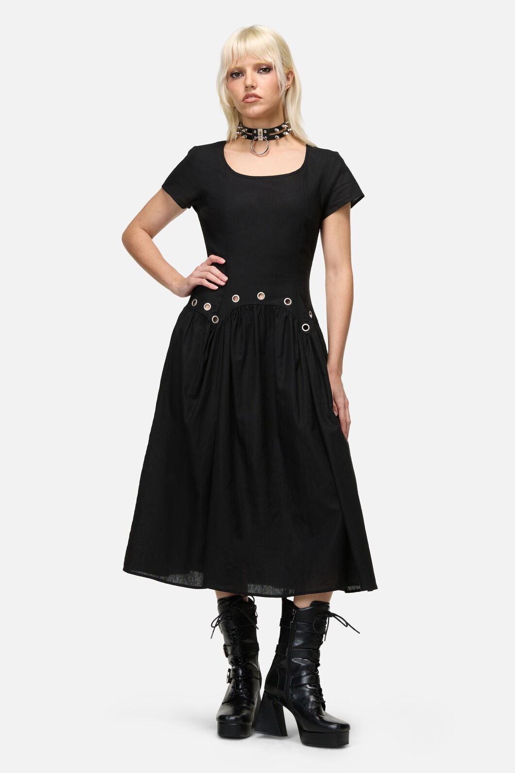 Dangerfield NZ - Mischief Goth Eyelet Dress - black