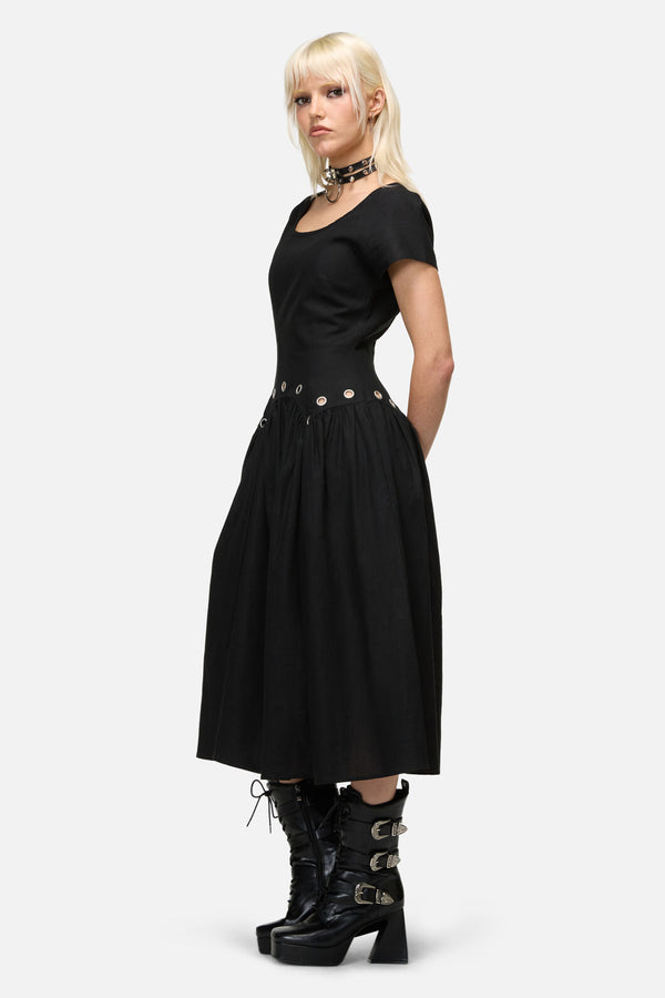 Dangerfield NZ - Mischief Goth Eyelet Dress - black