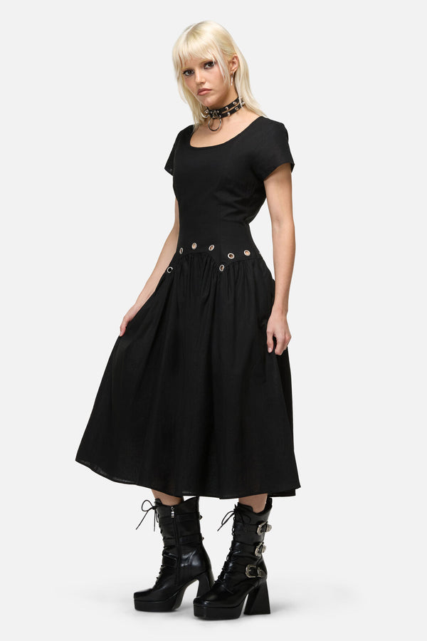 Dangerfield NZ - Mischief Goth Eyelet Dress - black