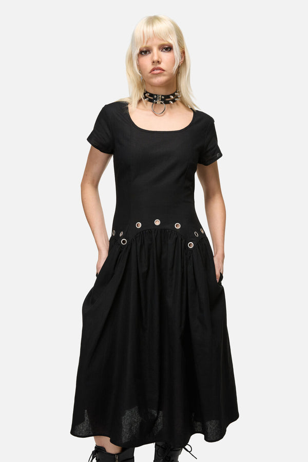 Dangerfield NZ - Mischief Goth Eyelet Dress - black