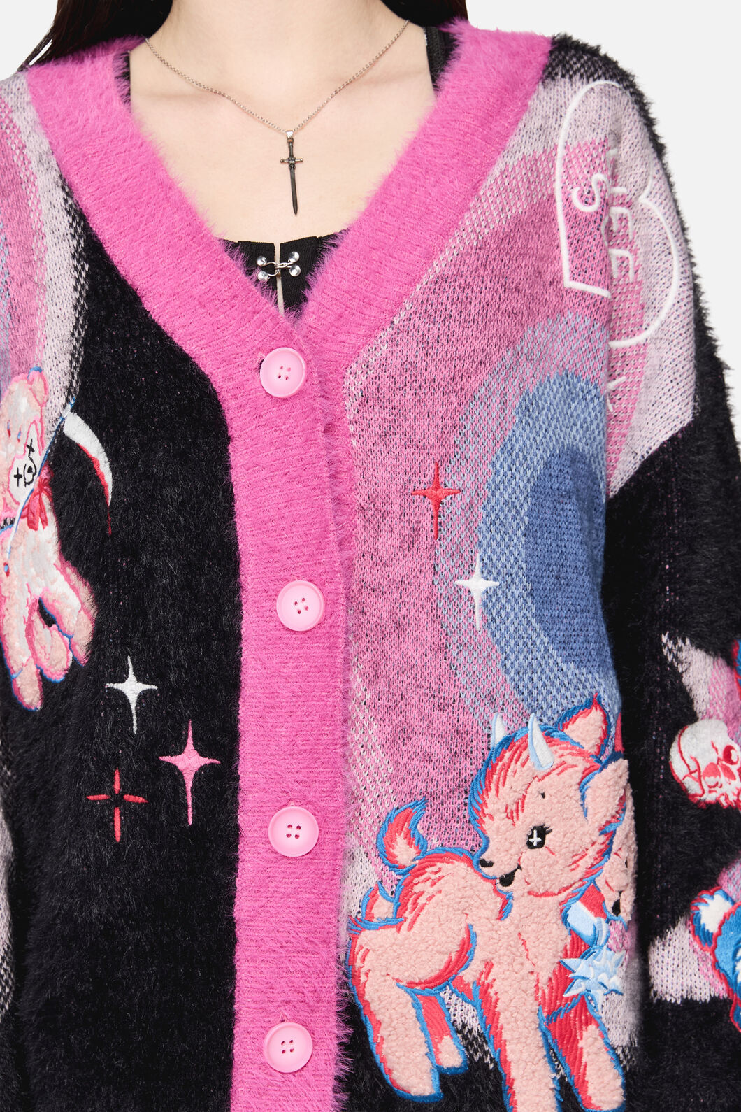 Dangerfield NZ - Creeps Goth Cardigan - multi