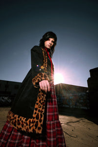 Dangerfield NZ - Creep Goth Leopard Velvet Coat - black