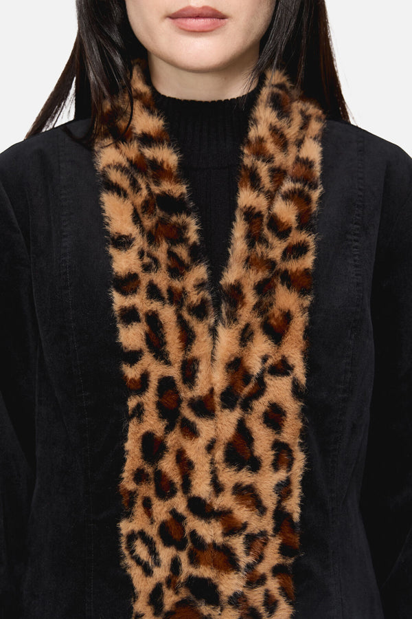 Dangerfield NZ - Creep Goth Leopard Velvet Coat - black