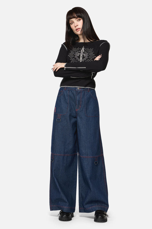 Dangerfield NZ - Anon Pin Stripe Jeans - indigo